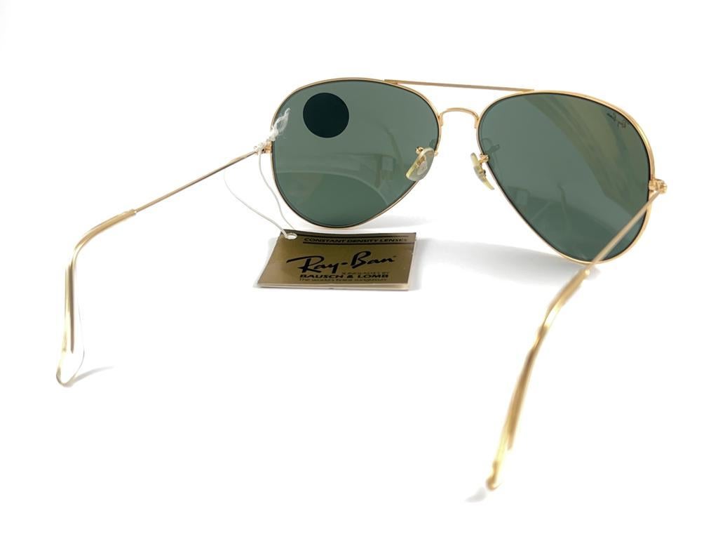 Vintage Ultra Rare Ray Ban Aviator 64Mm Gold Grey G15 Lenses B&L Sunglasses 5