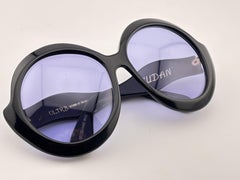 Vintage Ultra Sudan Black Oversized 1970's Sunglasses Handmade in England
