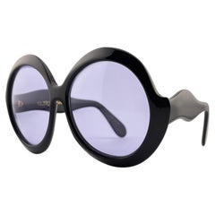 Vintage Ultra Sudan Black Oversized 1970's Sunglasses Handmade in England