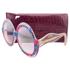 Vintage Ultra Sudan II Blumen übergroße 1980er Sonnenbrille Handmade in England