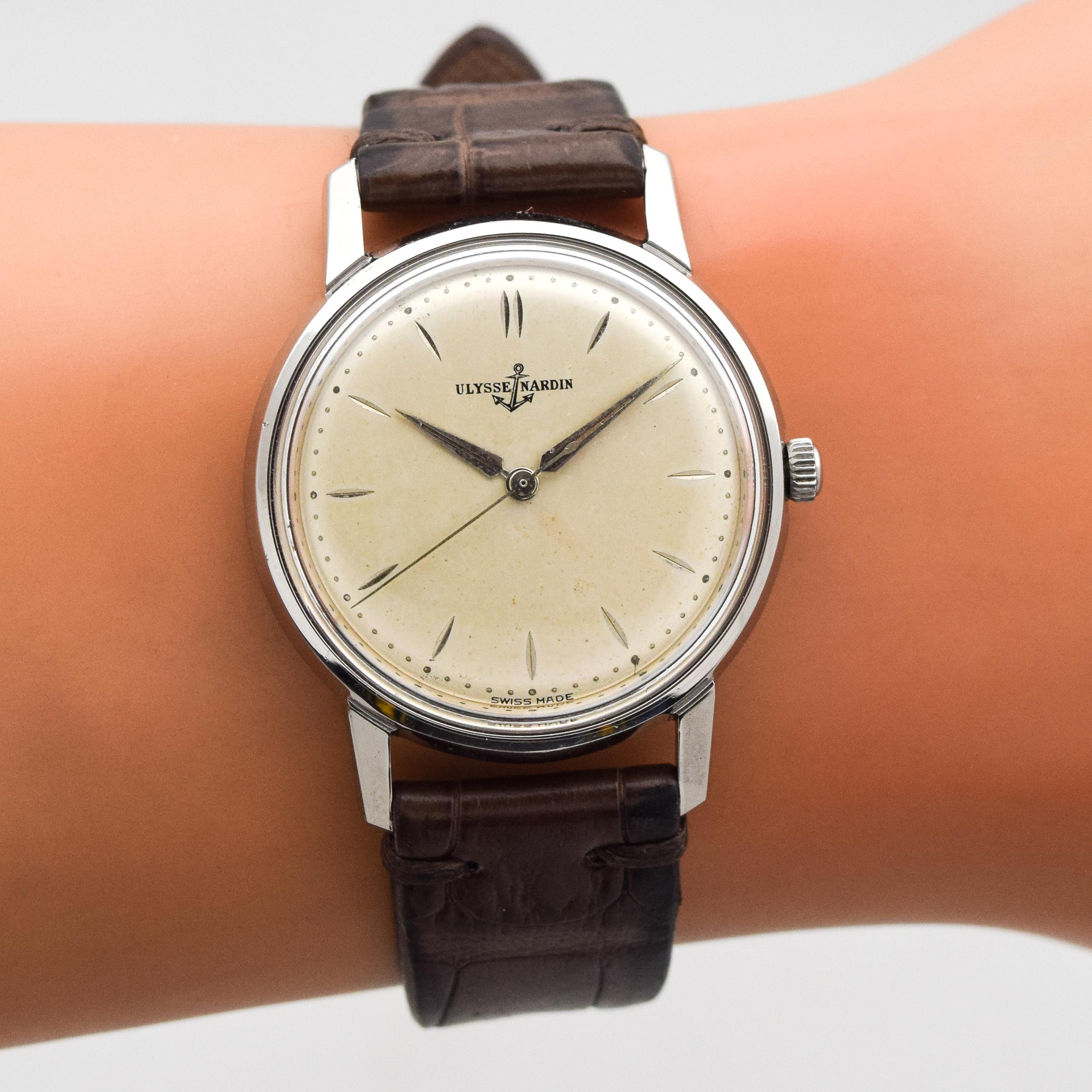 Vintage Ulysee Nardin Stainless Steel Watch, 1970s 4