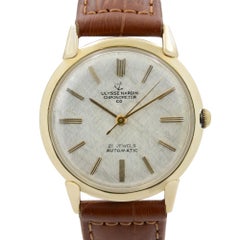 Vintage Ulysse Nardin 14k Yellow Gold Saddle Leather Automatic Mens Watch