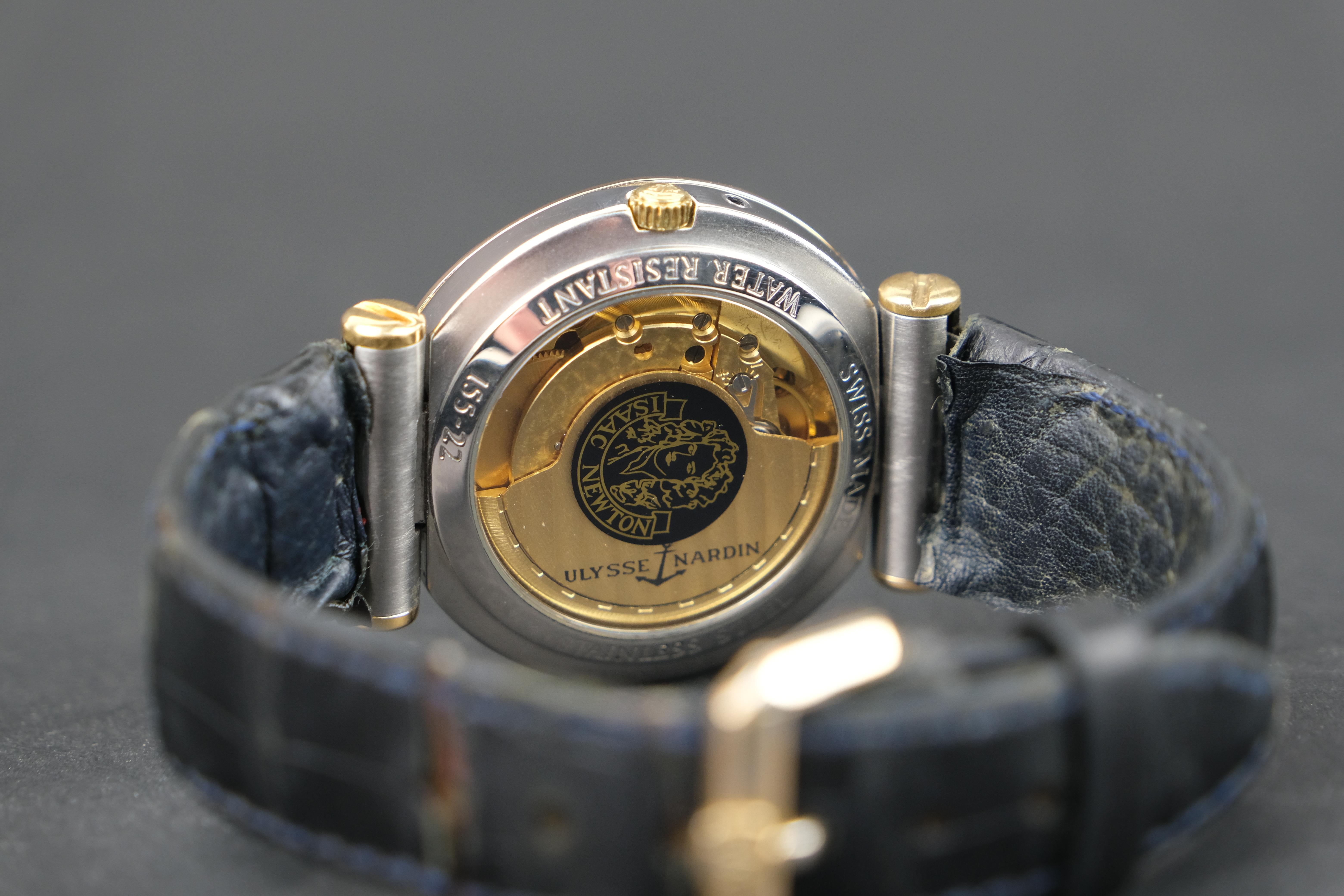 Vintage Ulysse Nardin Isaac Newton 18k and Stainless Steel Automatic Wristwatch 3
