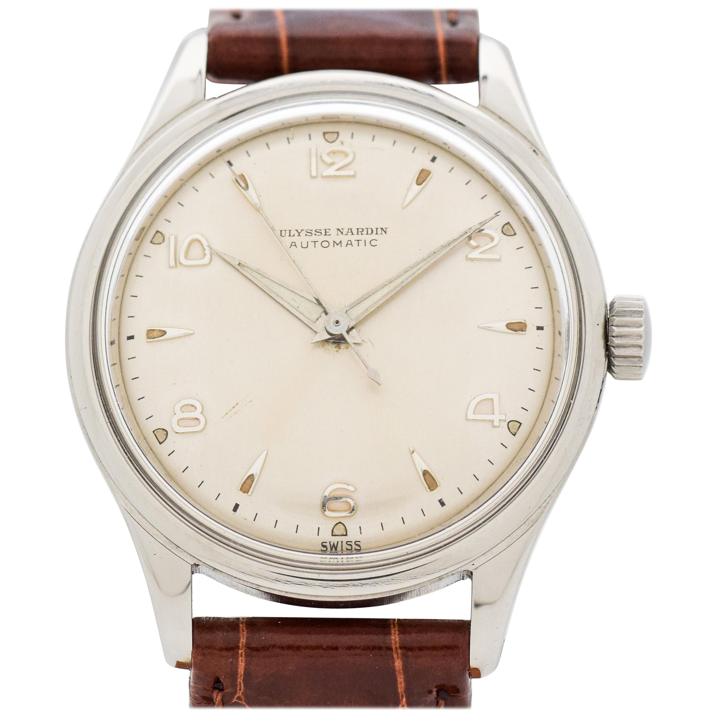 Vintage Ulysse Nardin Stainless Steel Watch, 1960s