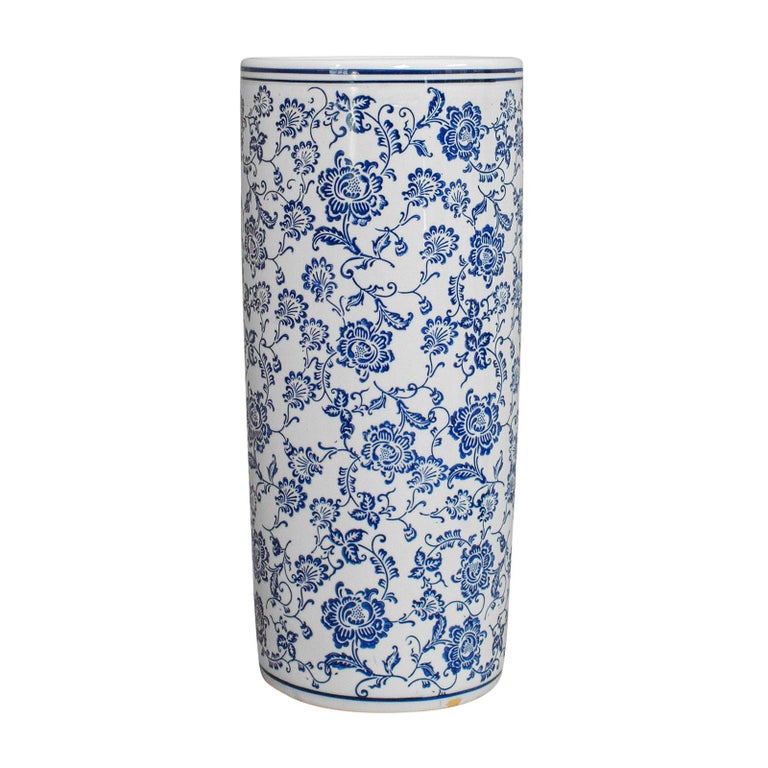 Vintage Umbrella Pot, Asian, Ceramic, Hallway, Stick Stand, Vase, 20th