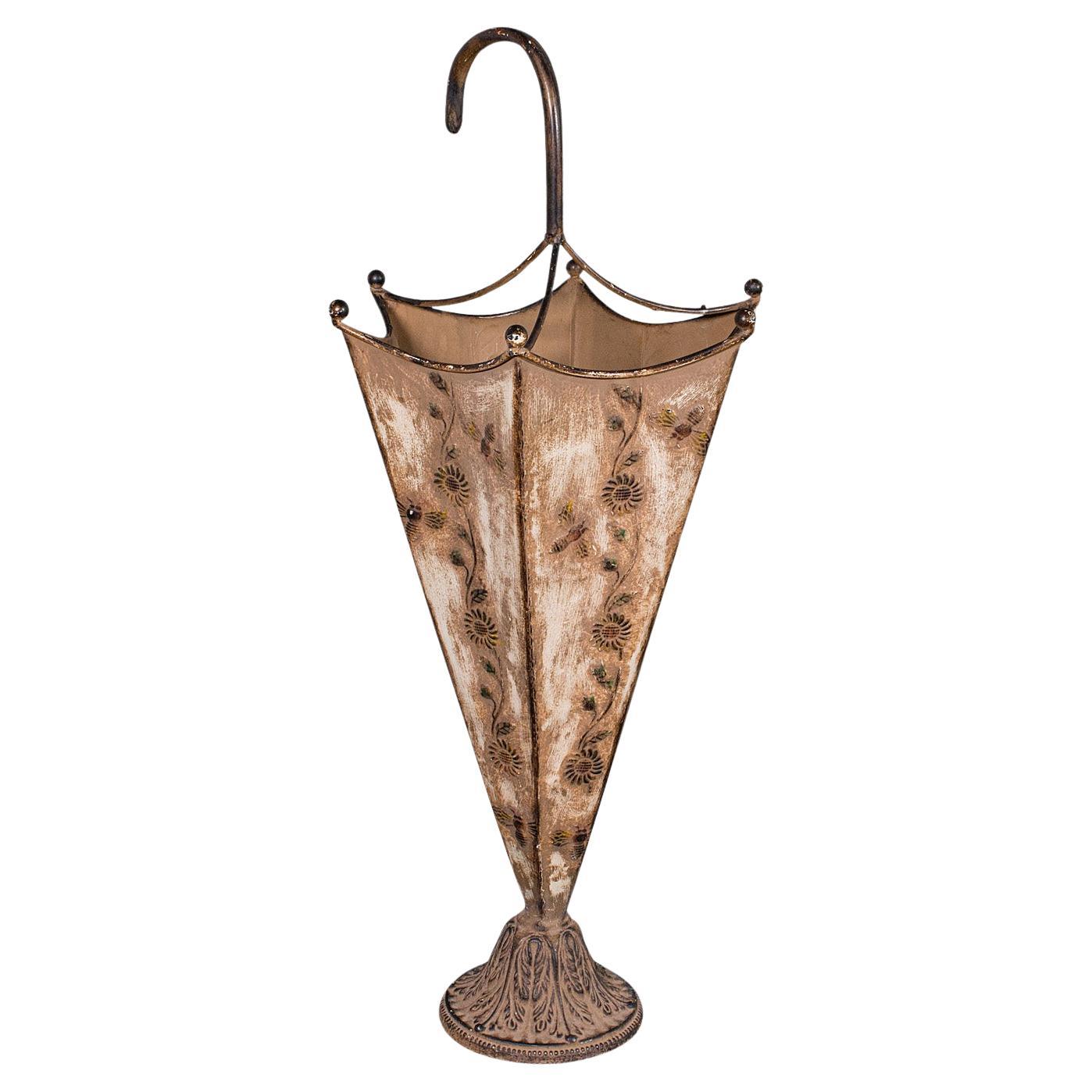 Porte-parapluies vintage, anglais, Art Nouveau Revival, Entrance Hall Drip Tray