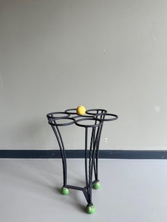 Vintage umbrella stand in the style of Roger Feraud cast iron and wood