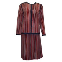 Vintage Unagro Parallel Paris Stripe Skirt Suit