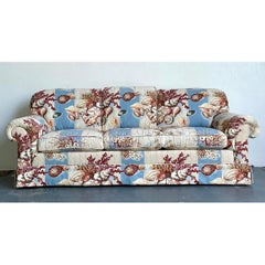 Vintage Undersea Printed Three Seat Sofa