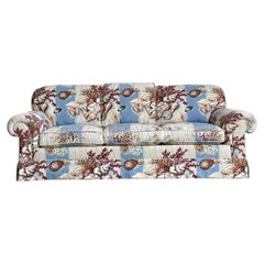 Vintage Undersea Printed Three Seat Sofa
