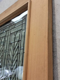 Vintage Unfinished Mahogany Door & Two Sidelights with Beveled and Jeweled Glass