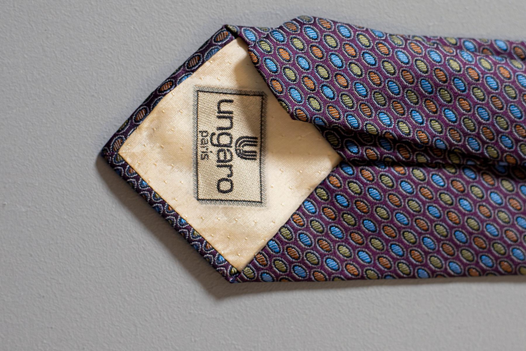 Vintage Ungaro 100% silk tie  In Good Condition For Sale In Milano, IT