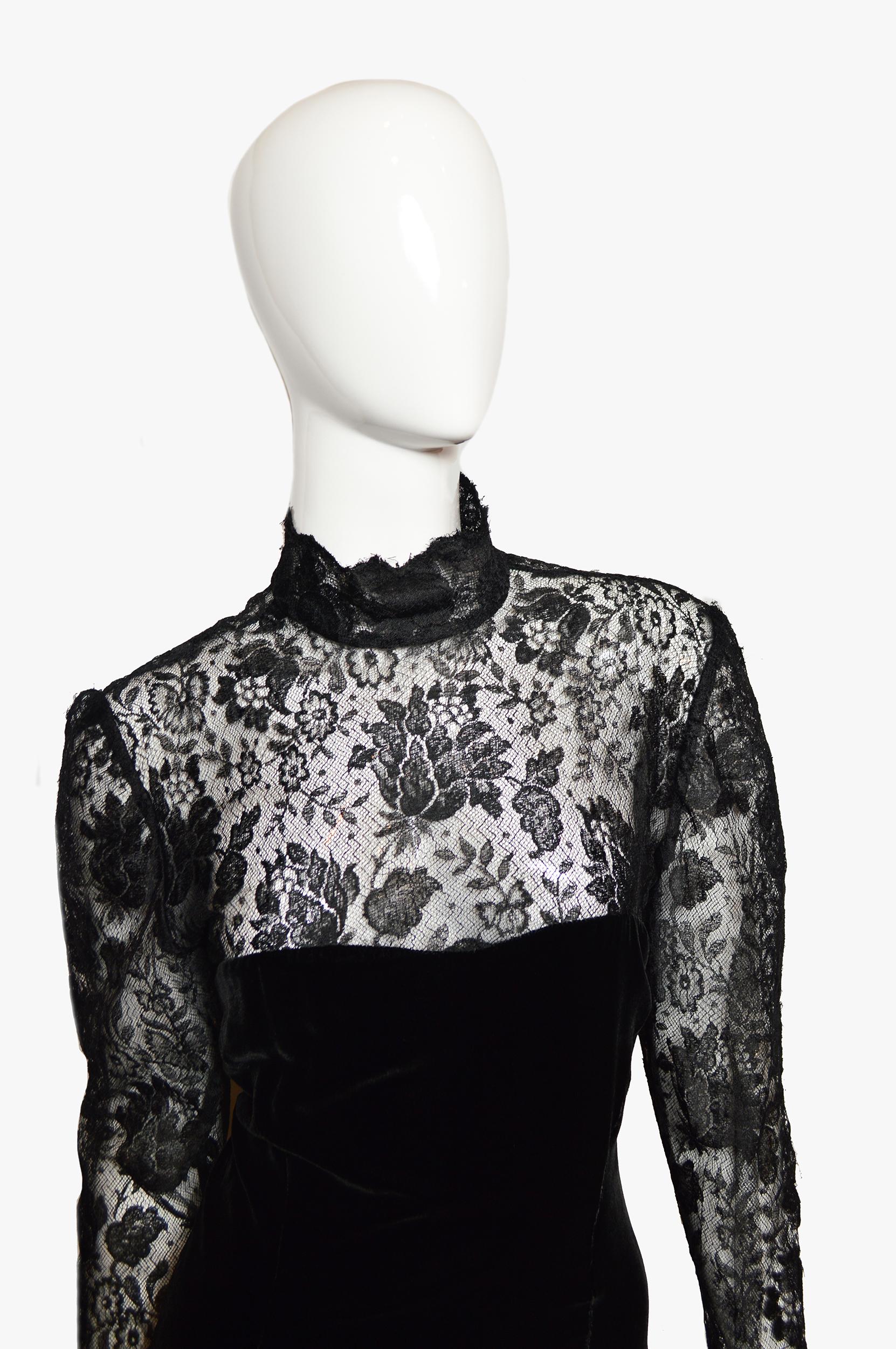 Noir Ungaro - Robe de soirée haute couture vintage, années 1980 en vente