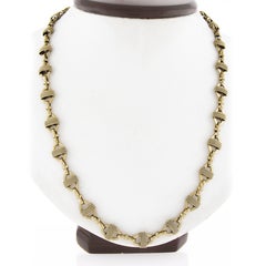 Vintage Unique 14K Gold 30" Twisted Wire Wrap on Open Oval Link Chain Necklace