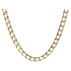 Vintage Unique 14k Yellow Gold 20" Squared Cuban Curb Link Chain Necklace