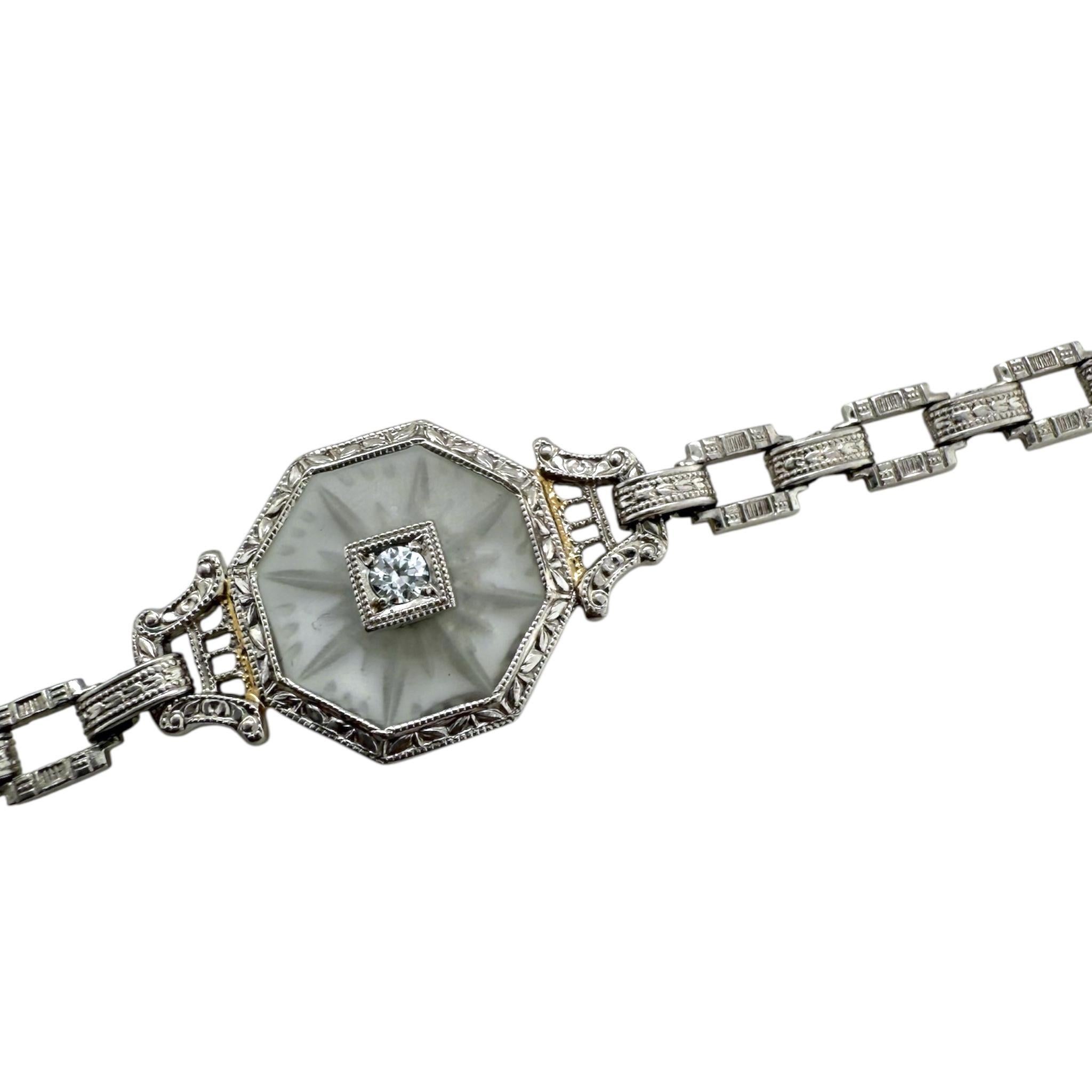 Vintage Unique Campher Glas Filigran Stil Halskette Damen im Angebot