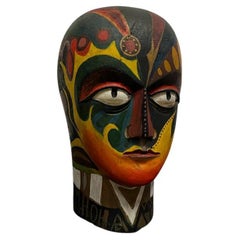 Vintage Unique Carved Wooden Head