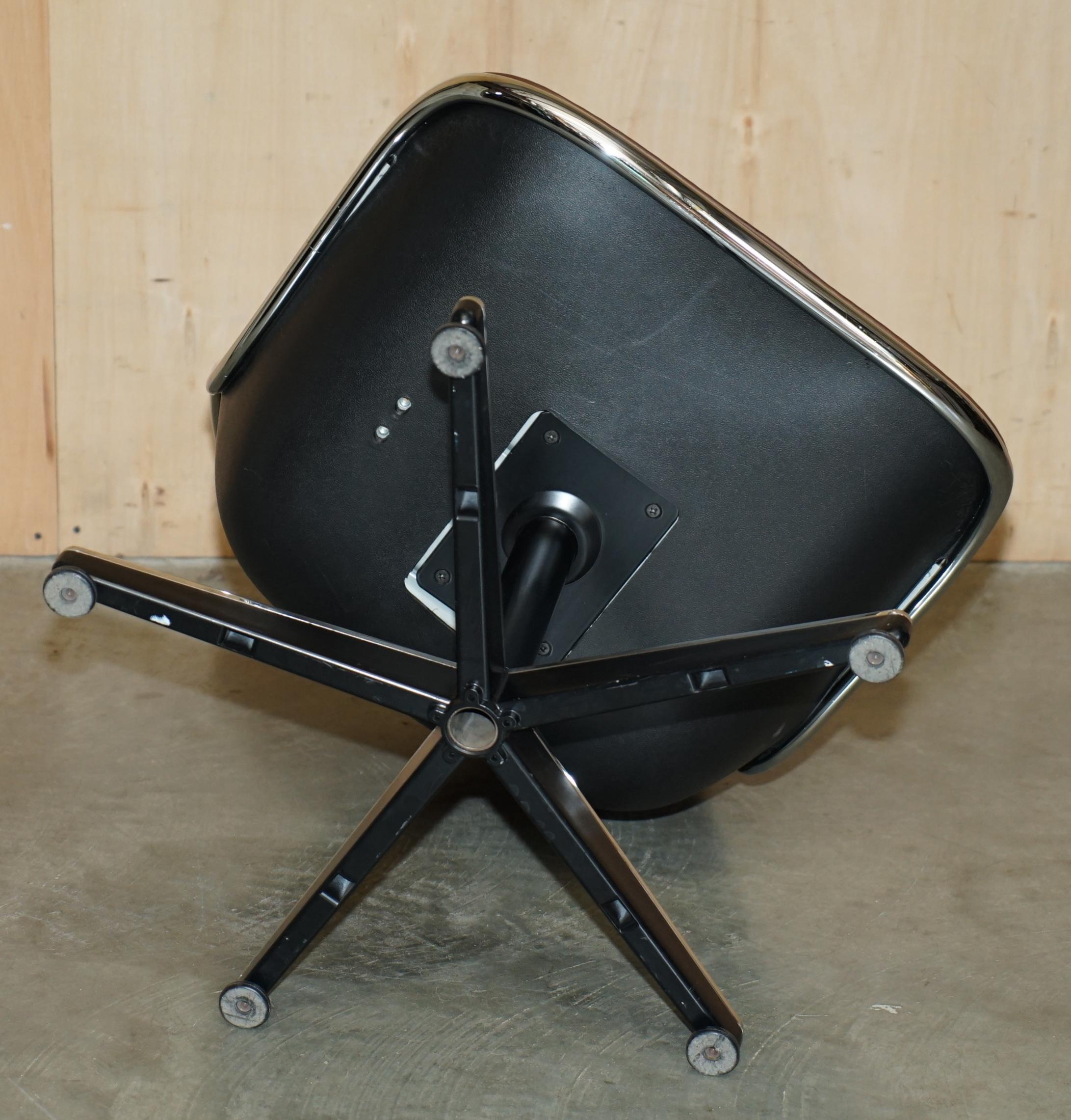 ViNTAGE UNIQUE CHARLES POLLOCK FOR KNOLL BROWN LEATHER OFFICE ARMCHAIR For Sale 7