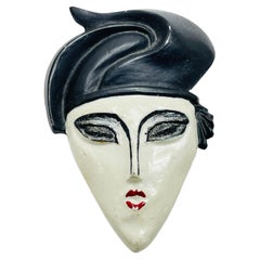 Broche vintage de diseño artesanal de cara única