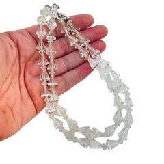 Vintage unique faceted glass beaded designer necklace