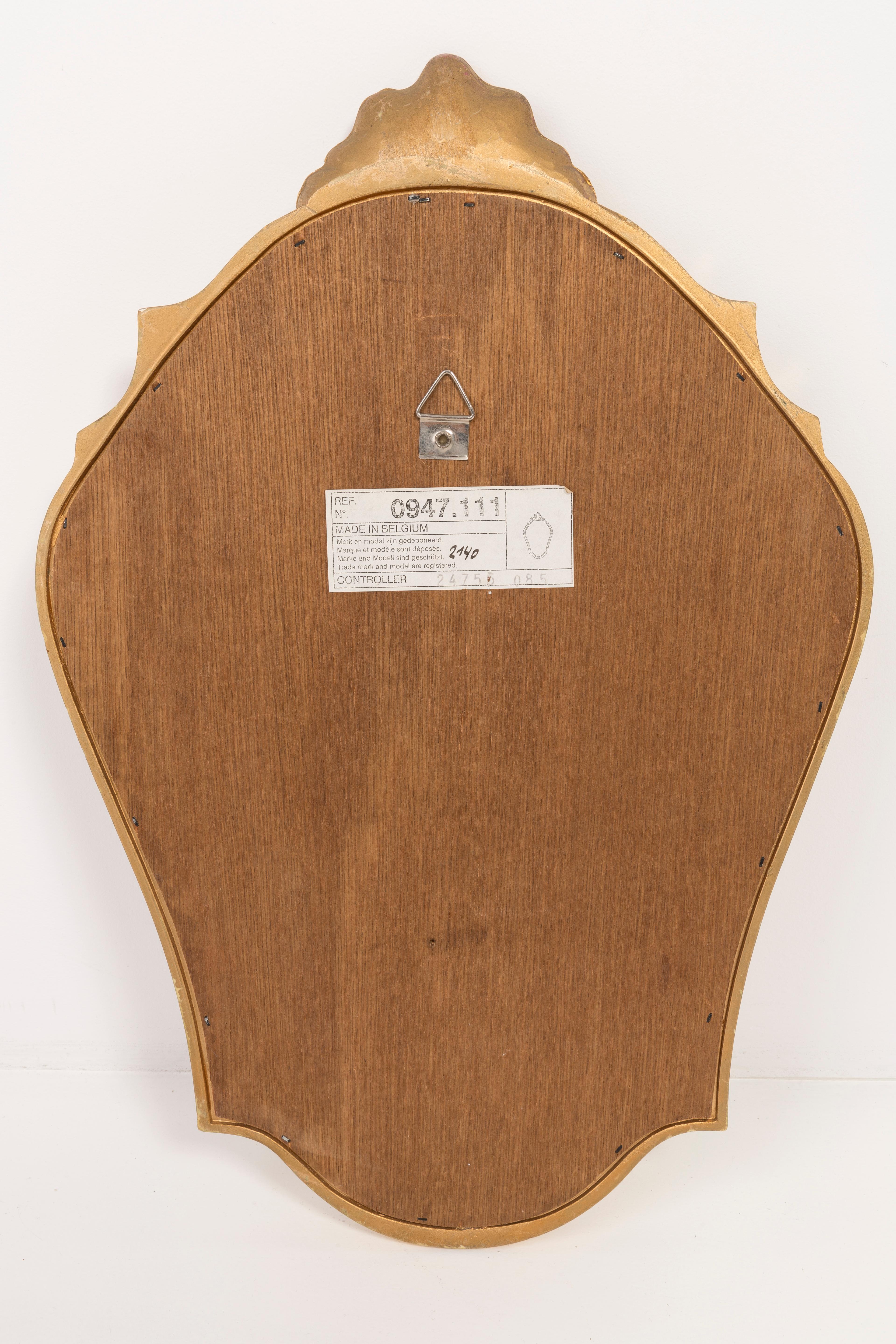 Miroir décoratif en bois doré de forme unique, Belgique, années 1960 en vente 3