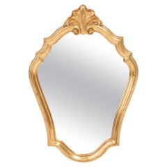 Specchio decorativo in legno dorato di forma unica, Belgio, anni '60