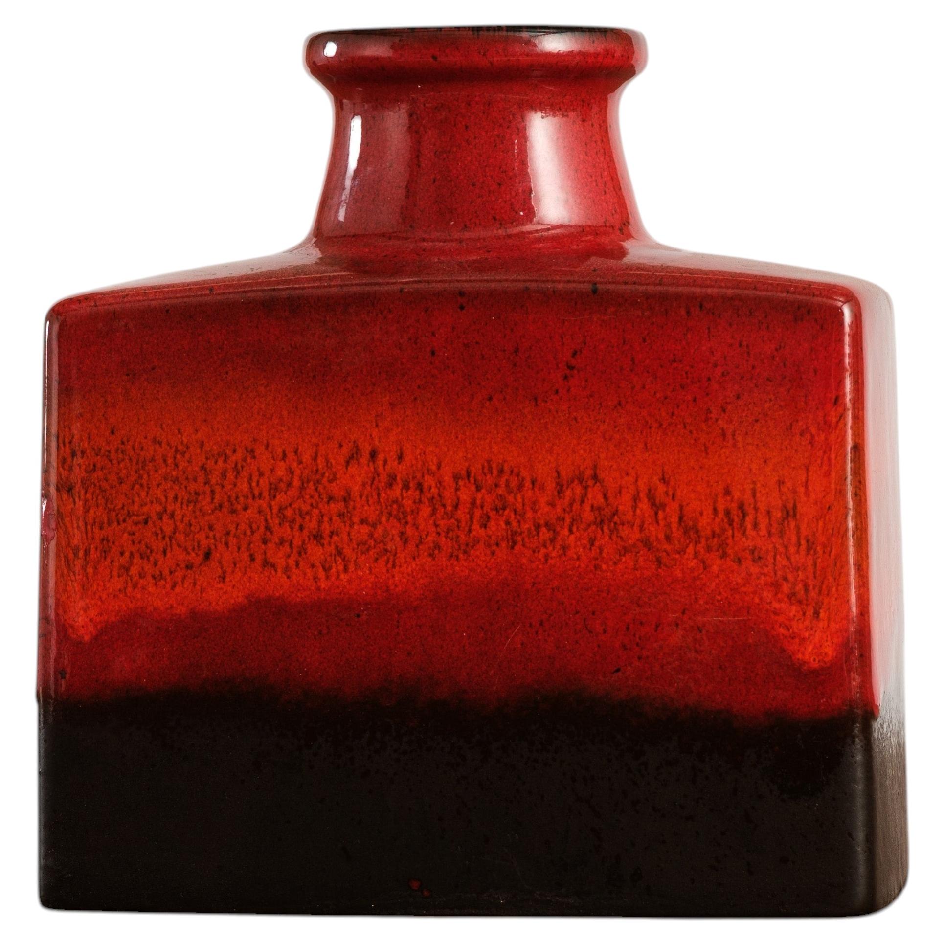 Jarrón cuadrado de estilo «Mid-Century Modern», cerámica esmaltada, Alemania Occidental, década de 1960