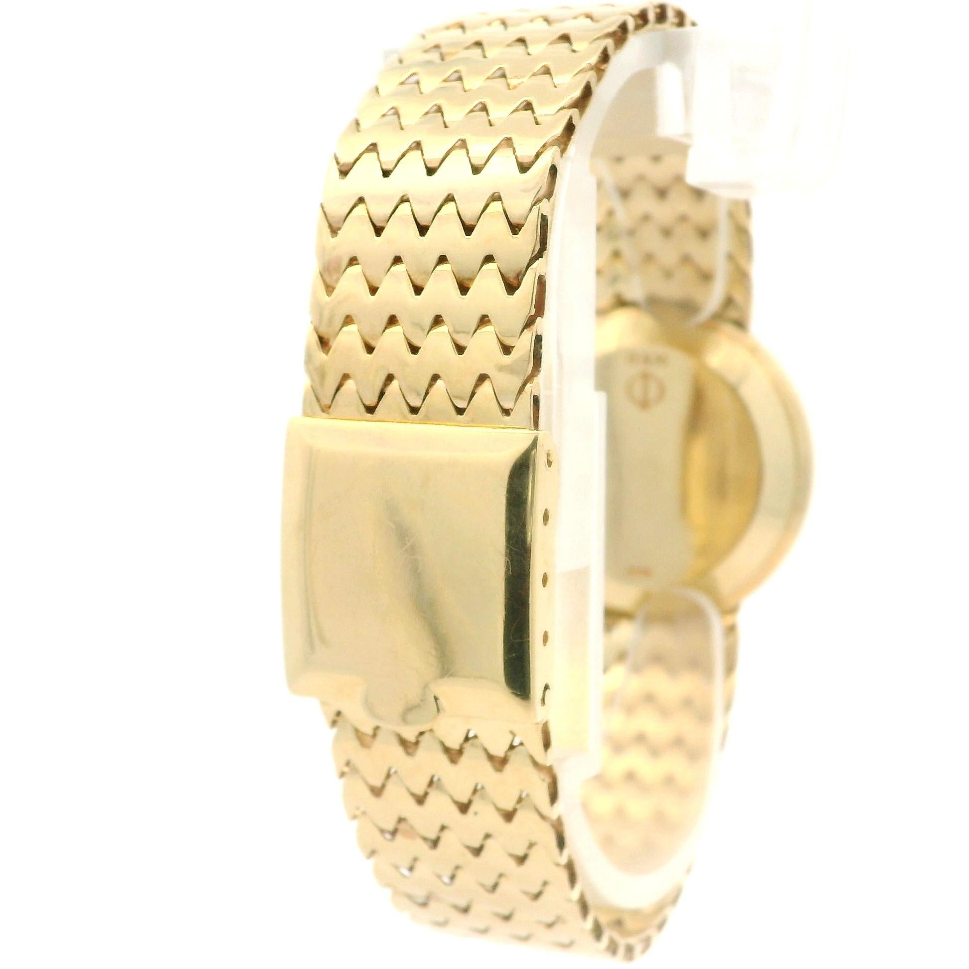 Vintage Unisex 14k Yellow Gold Baume & Mercier Mechanical Wrist Watch Bracelet en vente 5