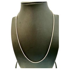 Vintage Unisex 14kt Weißgold 17 Zoll lange Kette 1,6 mm, Italienisch , 3,8 gm