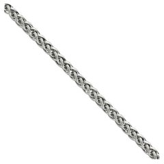 Vintage Unisex 14kt Weißgold 18 in Hohlweizenkette, italienisch, 11 Gm
