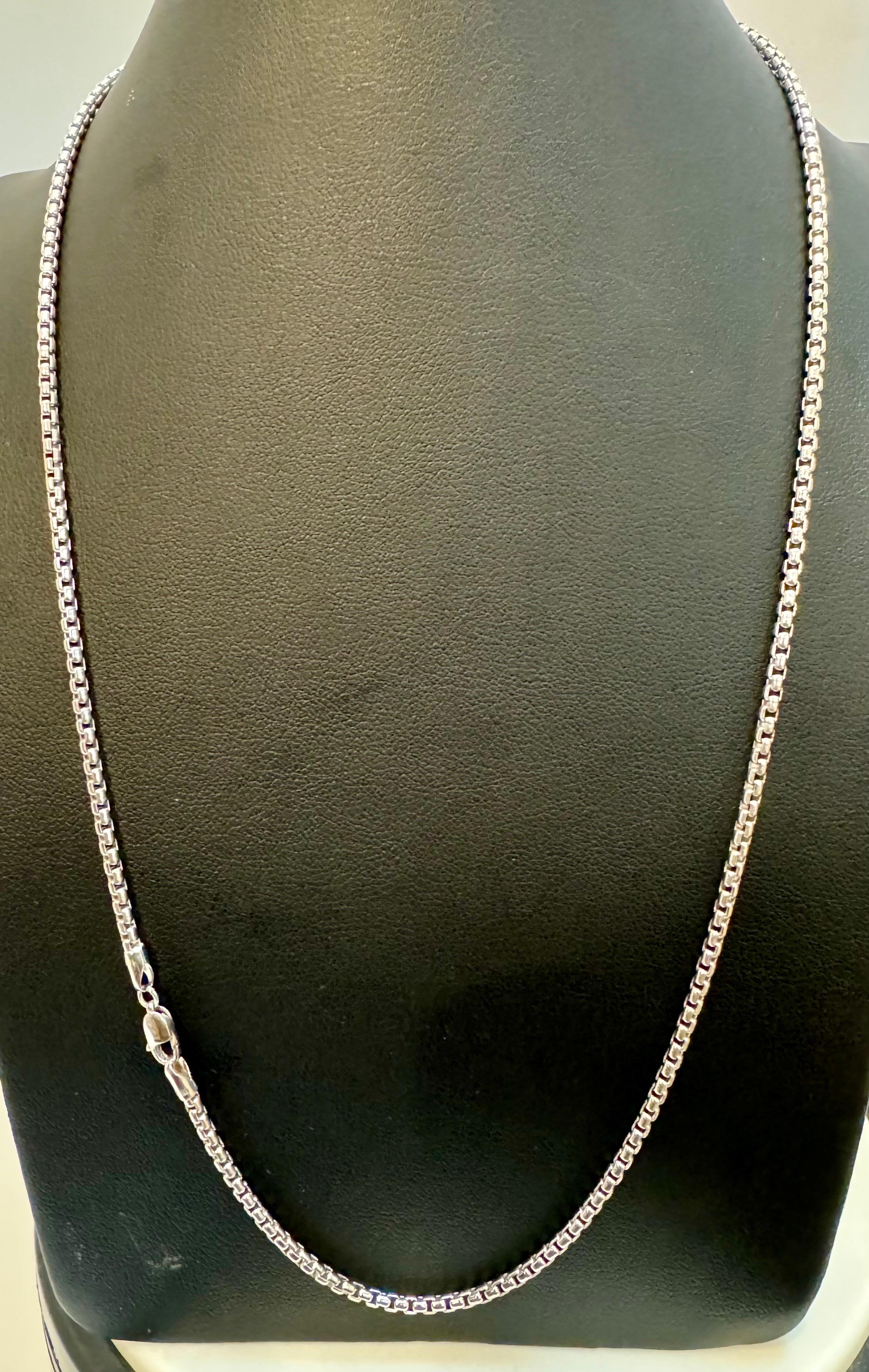 Vintage Unisex 14kt Weißgold 20 Zoll lange Weizenkette, italienische, 14,2 Gm, Vintage im Zustand „Hervorragend“ in New York, NY