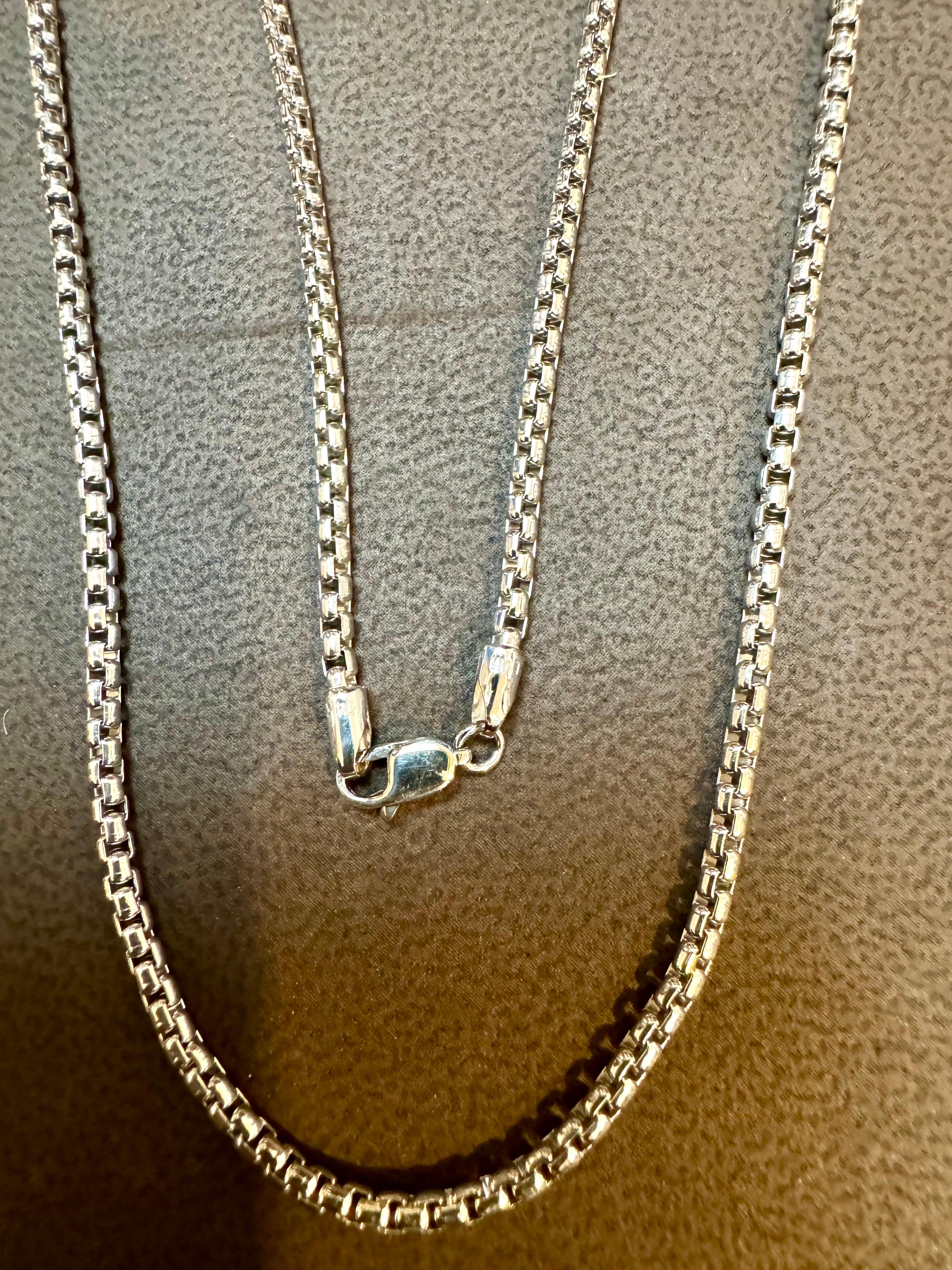 Vintage Unisex 14kt Weißgold 20 Zoll lange Weizenkette, italienische, 14,2 Gm, Vintage 1