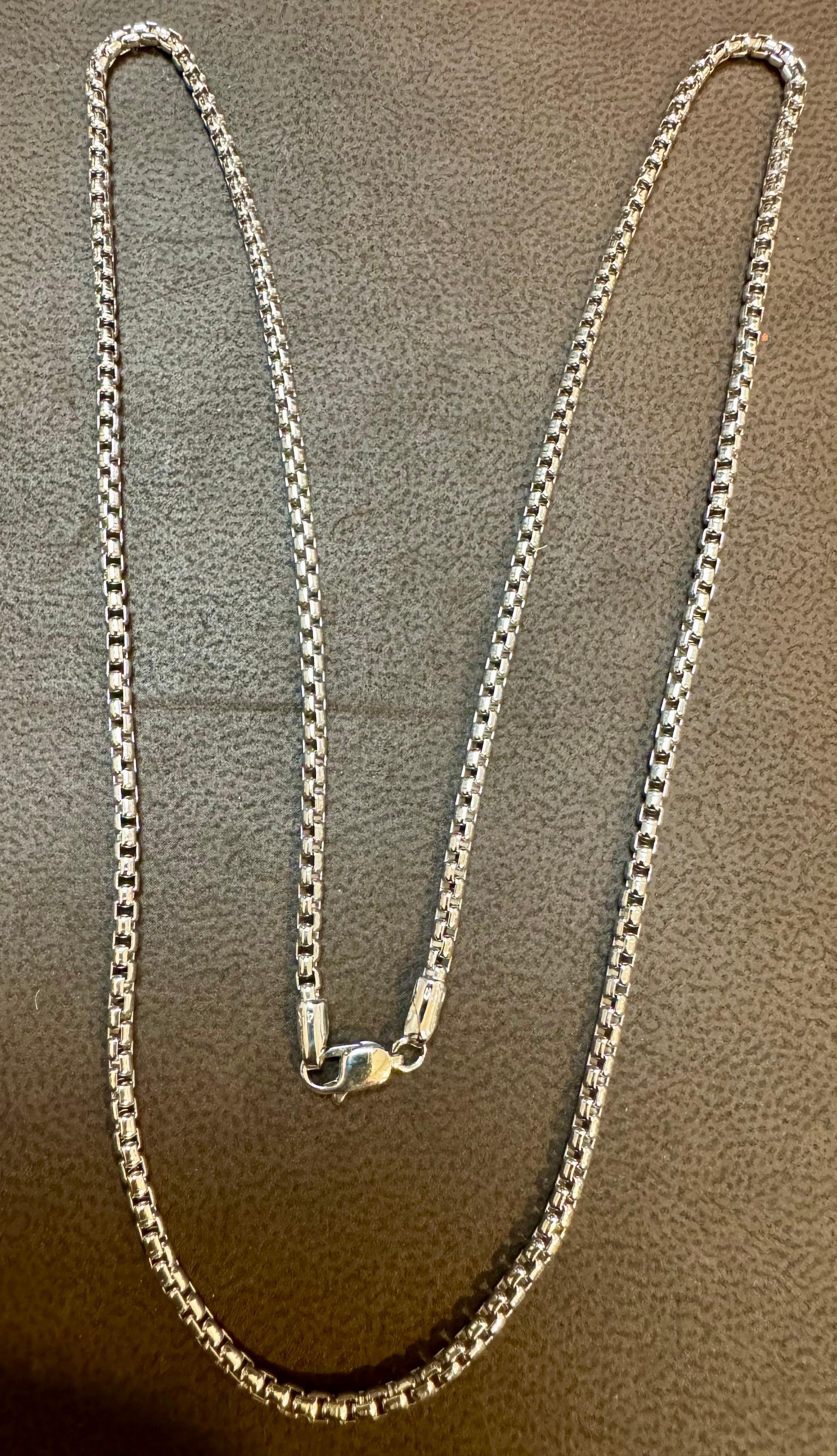 Vintage Unisex 14kt Weißgold 20 Zoll lange Weizenkette, italienische, 14,2 Gm, Vintage 2