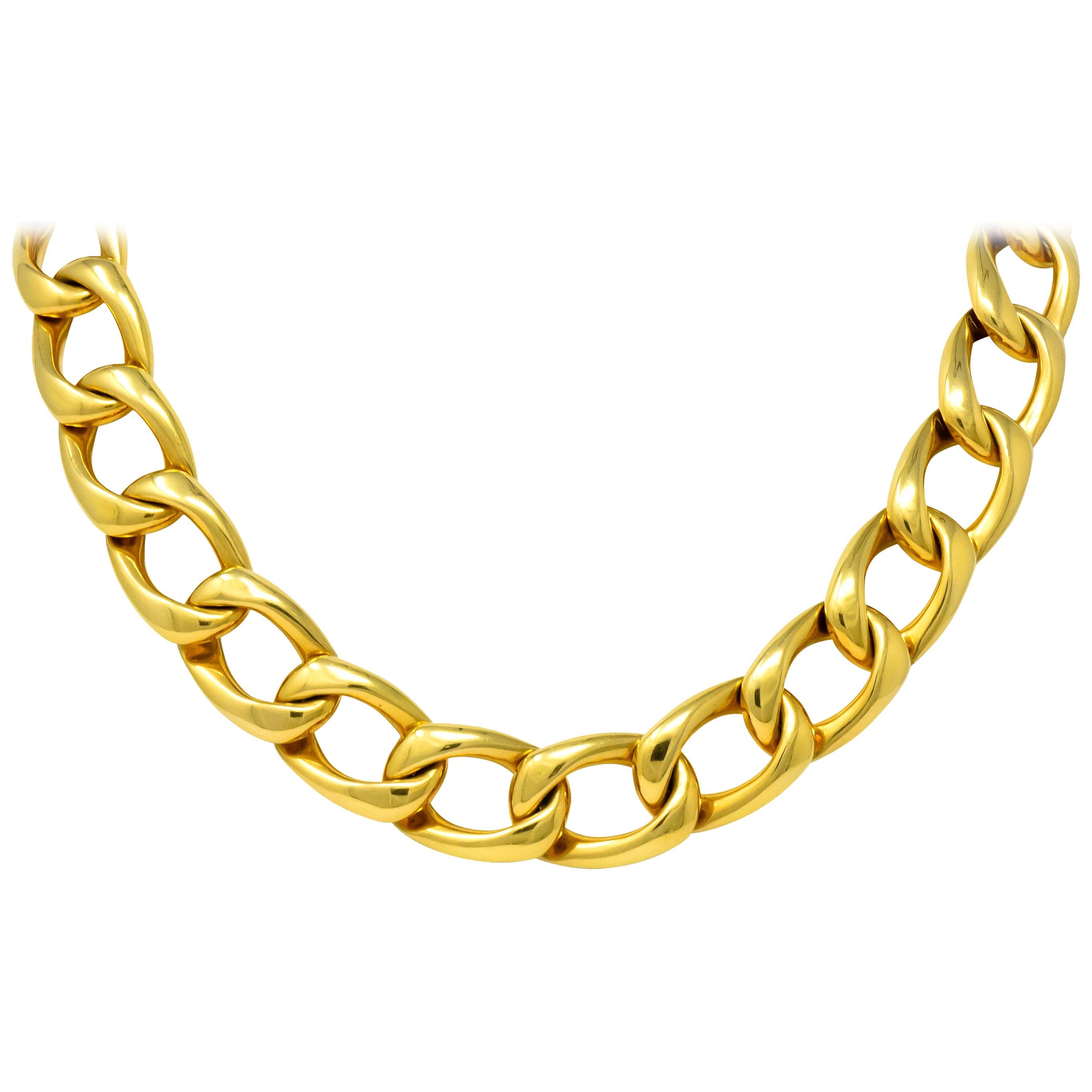 Vintage Unisex 18 Karat Gold 18 Inch 