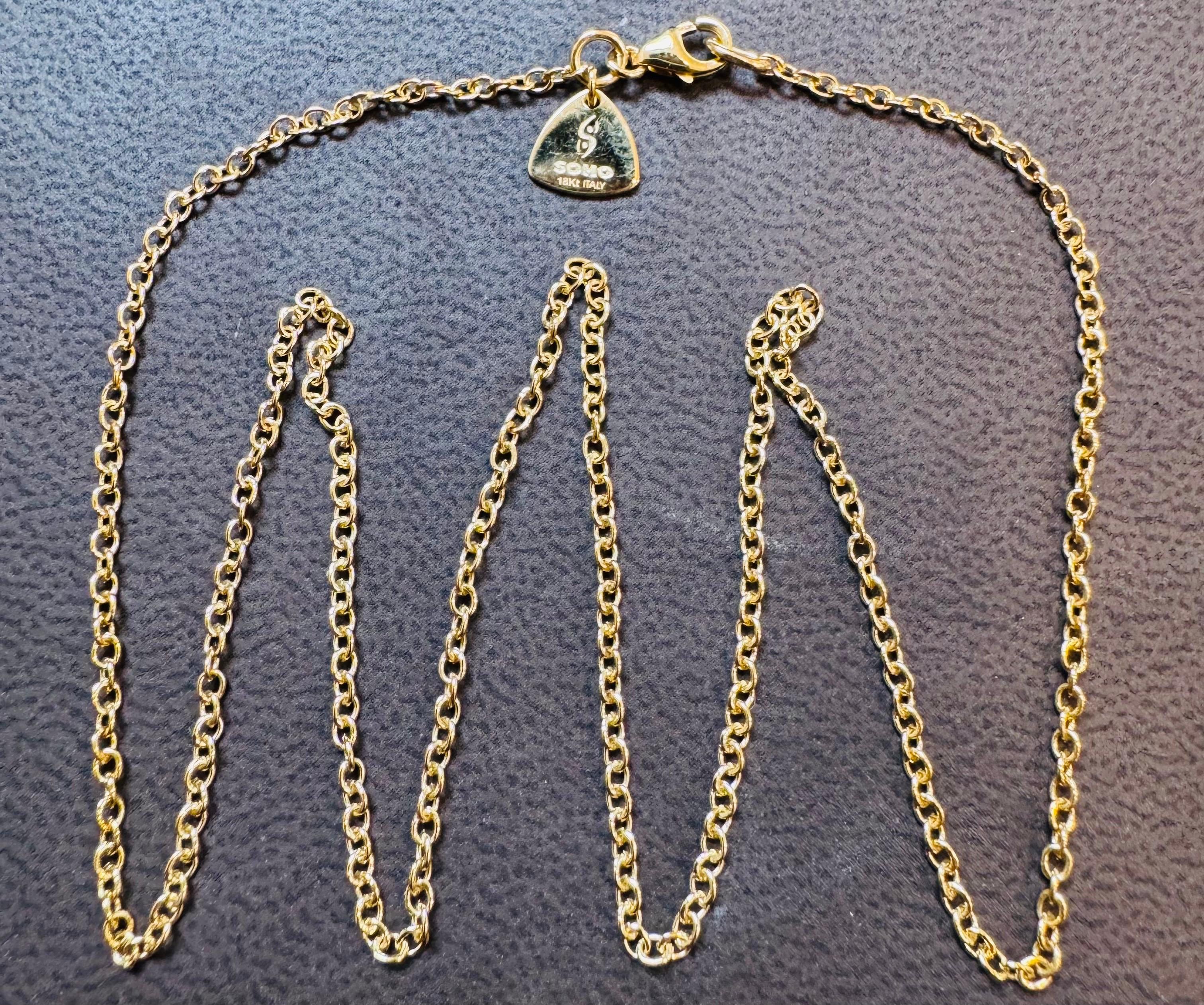 Collana unisex vintage a catena in oro giallo 18 carati, SOHO,  Italiano 17
