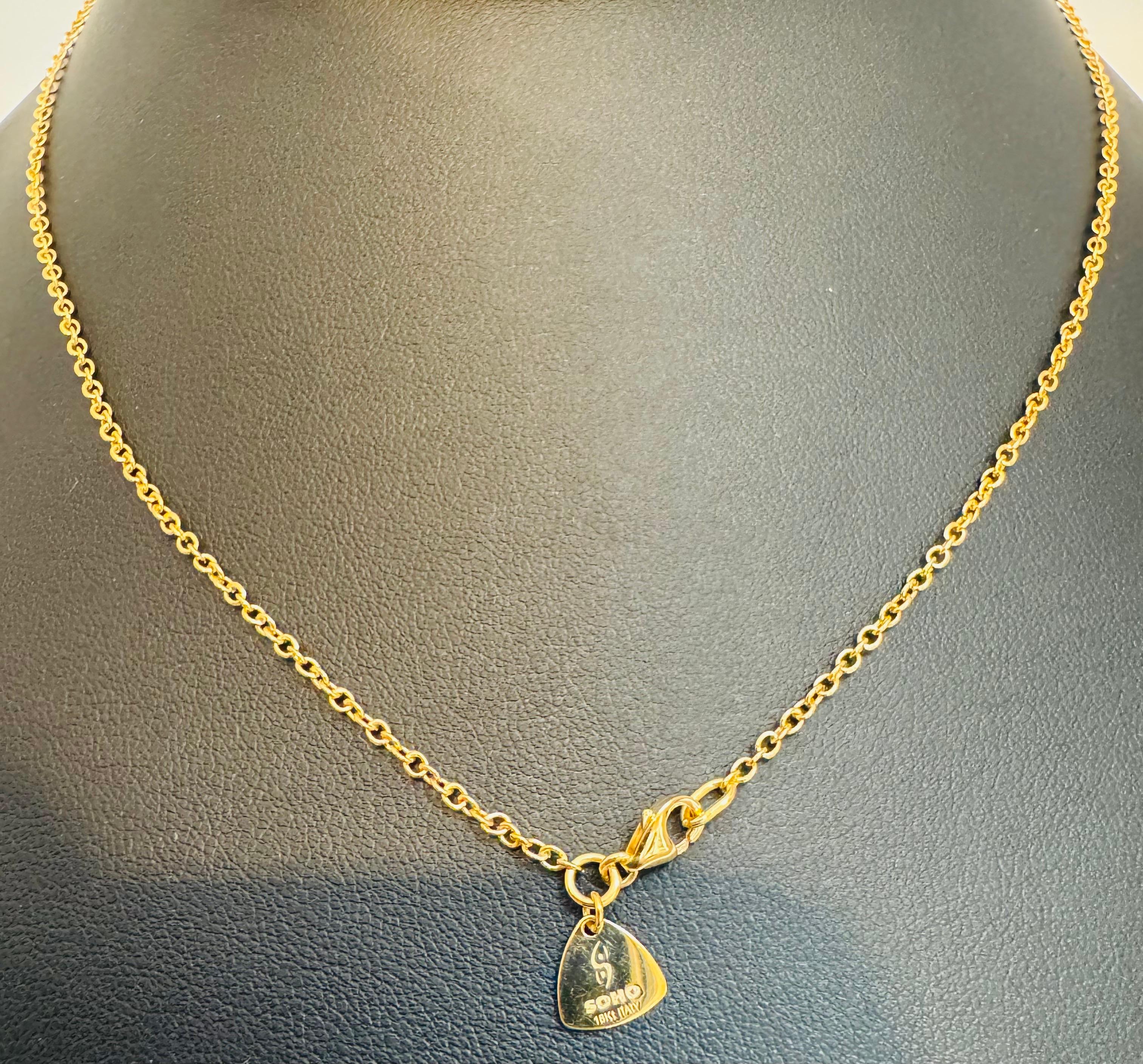 Collana unisex vintage a catena in oro giallo 18 carati, SOHO,  Italiano 17