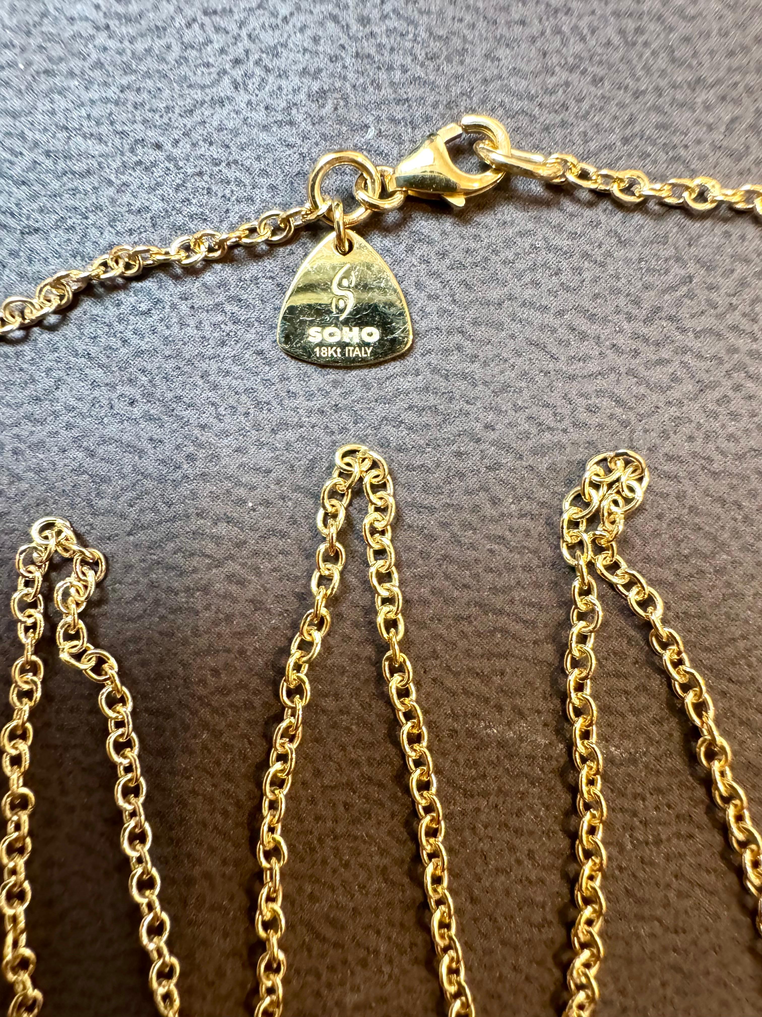 Collana unisex vintage a catena in oro giallo 18 carati, SOHO,  Italiano 17