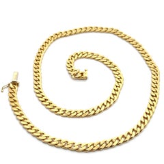 Vintage Unisex 18k Solid Yellow Gold 21" 6.2mm Cuban Curb Link Chain Necklace