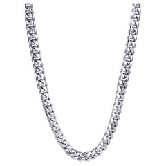 Used Unisex Miami Cuban Link Solid Chain, Italian