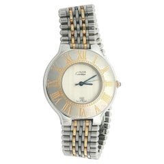 Vintage Unisex Must de Cartier 21 Two Tone Watch Bullet Bracelet Ref. 126000P