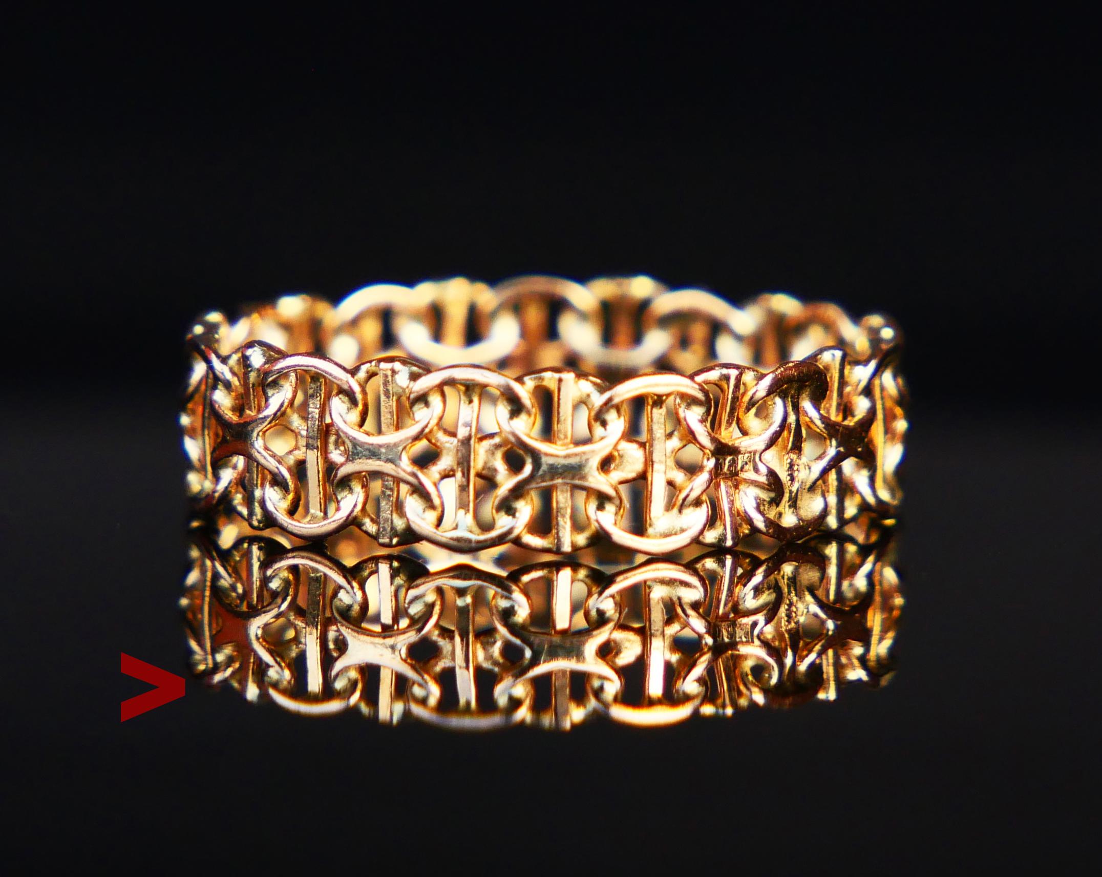 Rétro Vintage Unisex Ring X- links solid 18K Gold Ø US8 / 2.15gr en vente