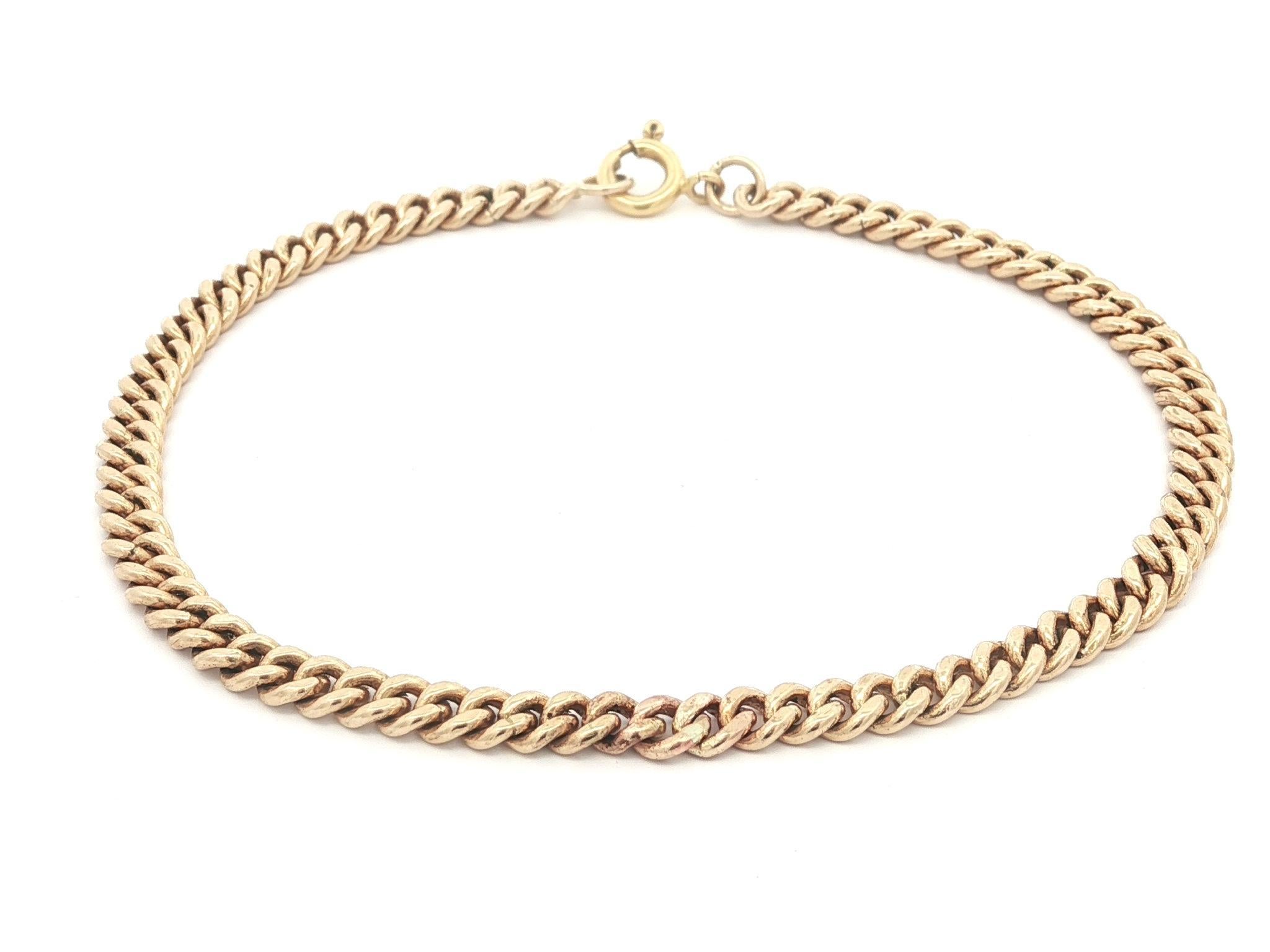 Pulsera unisex vintage de oro amarillo de 7