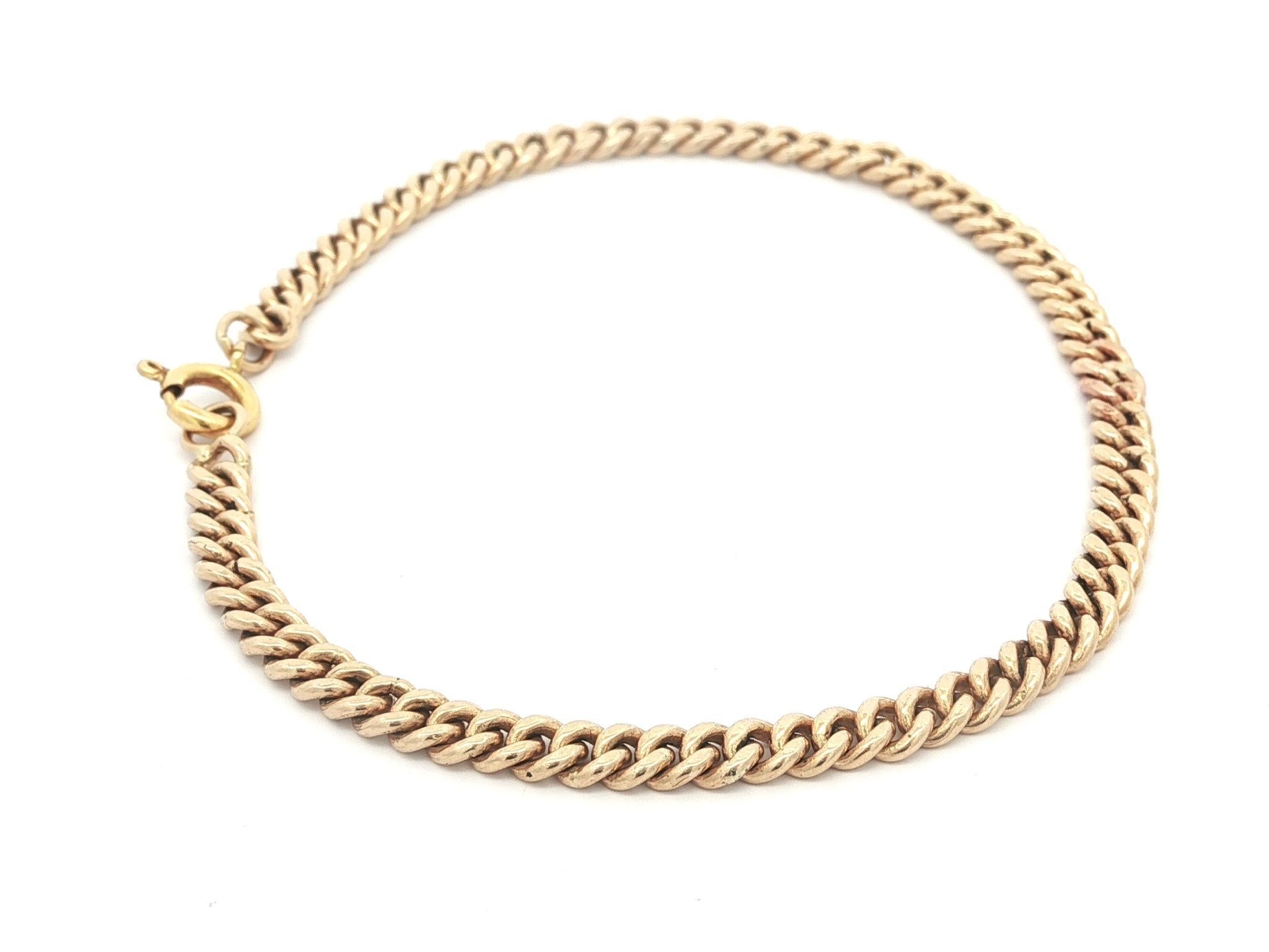 Femenino o masculino Pulsera unisex vintage de oro amarillo de 7