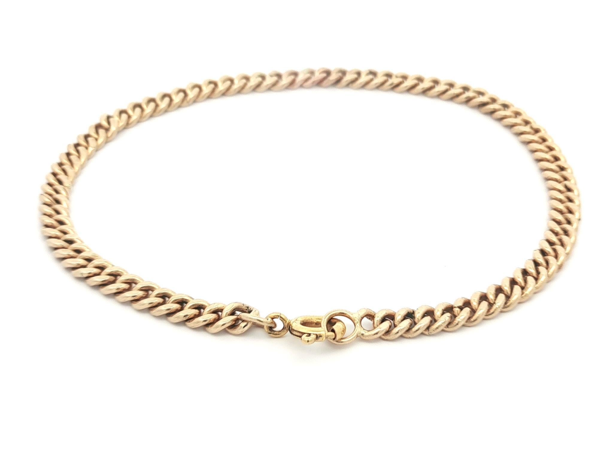 Pulsera unisex vintage de oro amarillo de 7