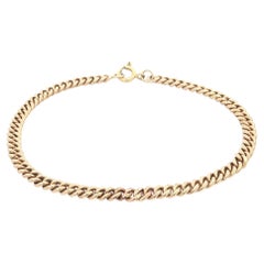Vintage Unisex Yellow Gold 7" Classic Curb Cuban Link Chain Bracelet