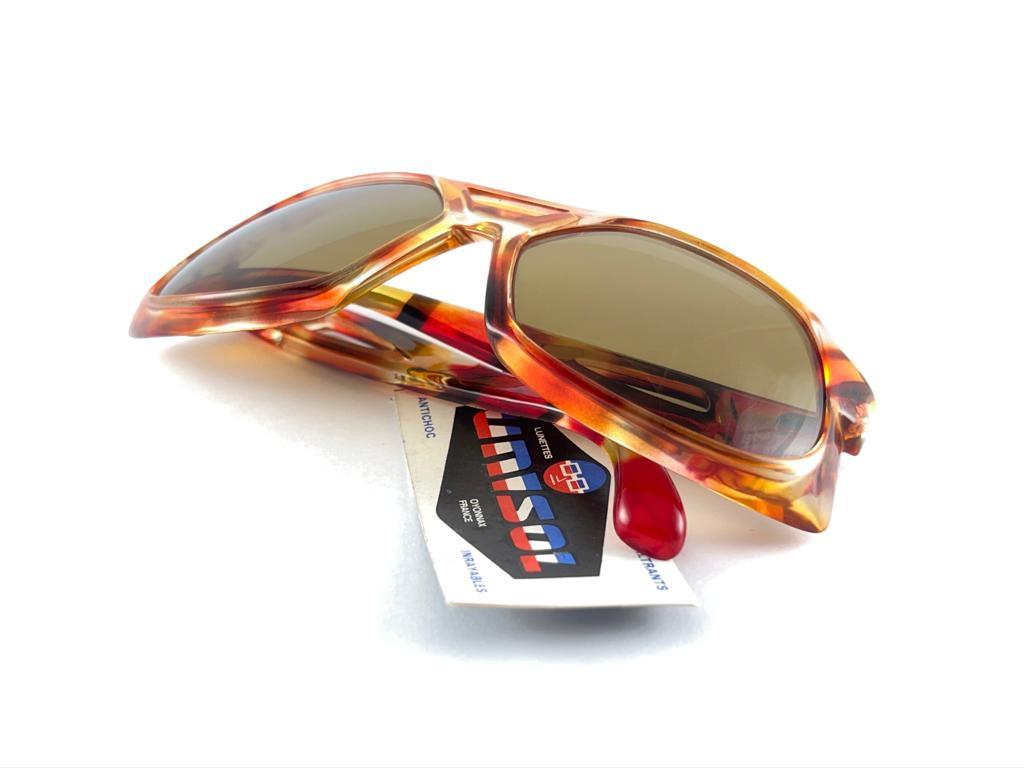 Vintage Unisol Marbled Multicolor Translucent  1970'S Sunglasses Made In France For Sale 6