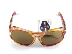 Vintage Unisol Marbled Multicolor Translucent  1970'S Sunglasses Made In France