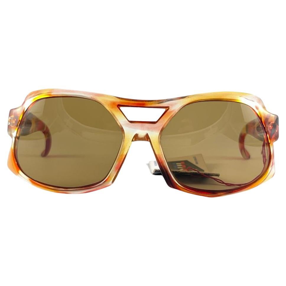 Vintage Unisol Marbled Multicolor Translucent  1970'S Sunglasses Made In France For Sale