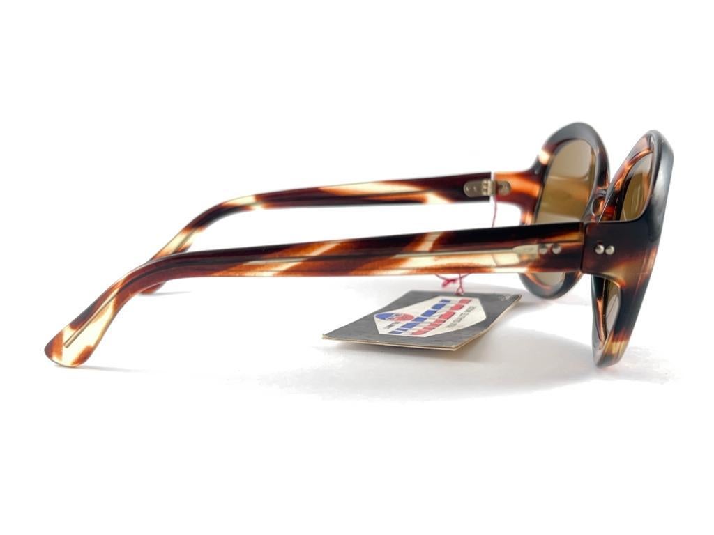 Vintage Unisol übergroße transluzente Schildkröte 1970'S Sonnenbrille Made in France im Angebot 2