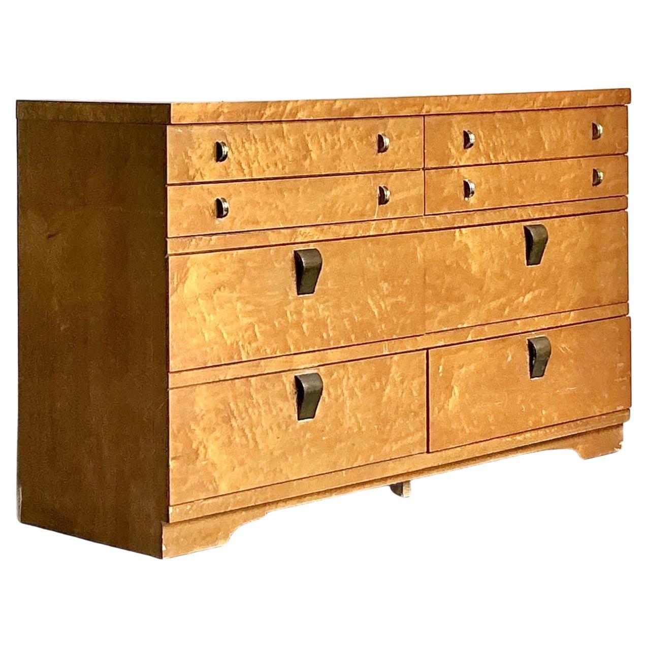 Vintage United Furniture Wurzelholz Kommode im Angebot